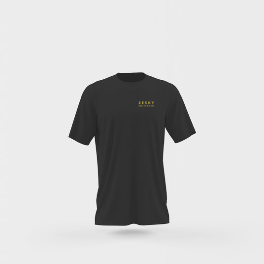 Oversized Gold Zesky Amsterdam T-Shirt Black
